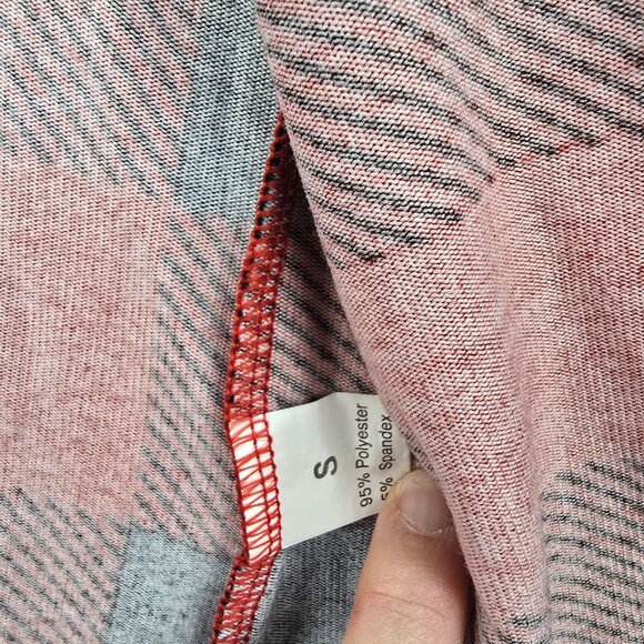 Plaid Open-Front Cardigan With Elbow Patches Red & Black Lightweight - Picture 3 of 5